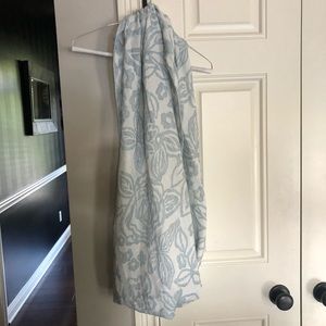 Blue/green and white infinity scarf